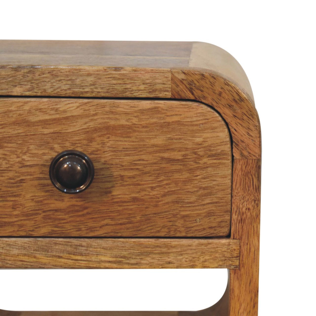 Solid Wood Extra Mini Oak-ish Curve Lower Bedside