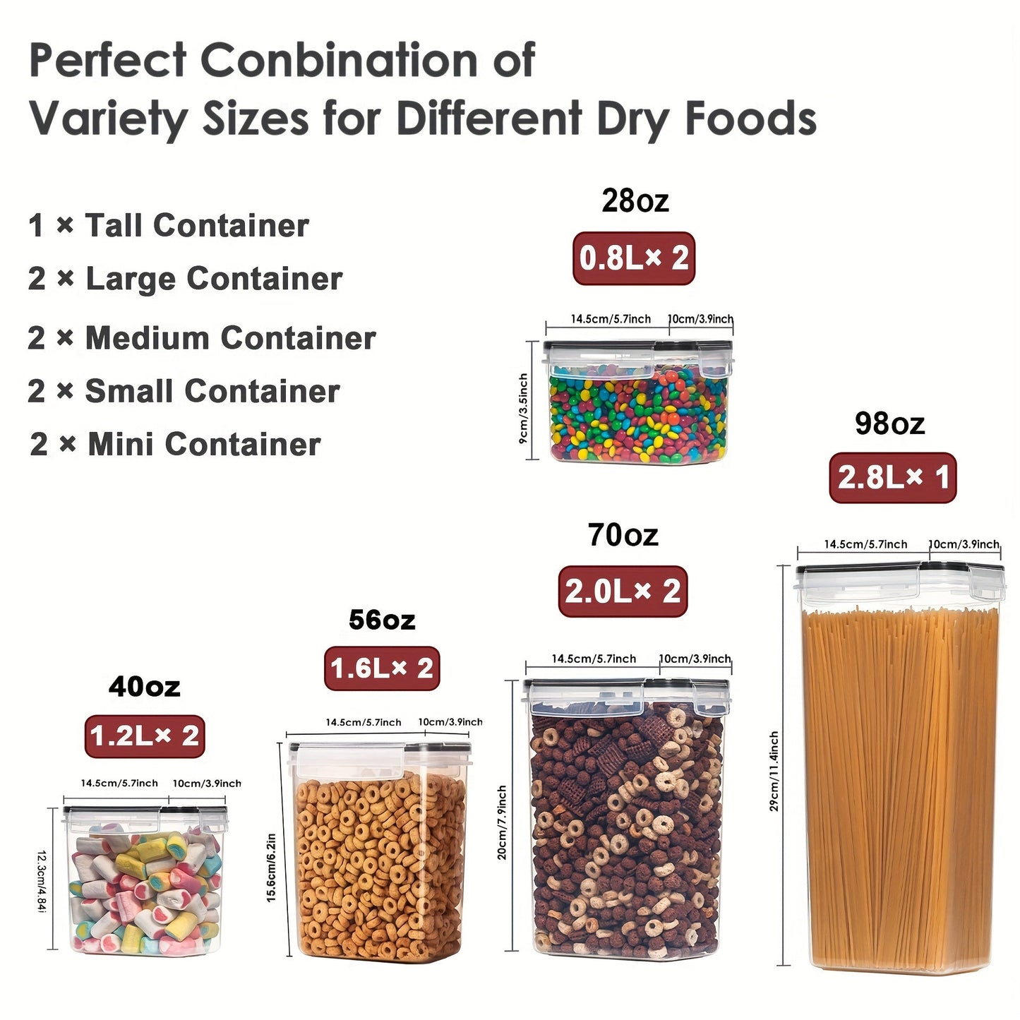 5pcs Airtight Food Storage Container Set – BPA-Free Plastic Kitchen