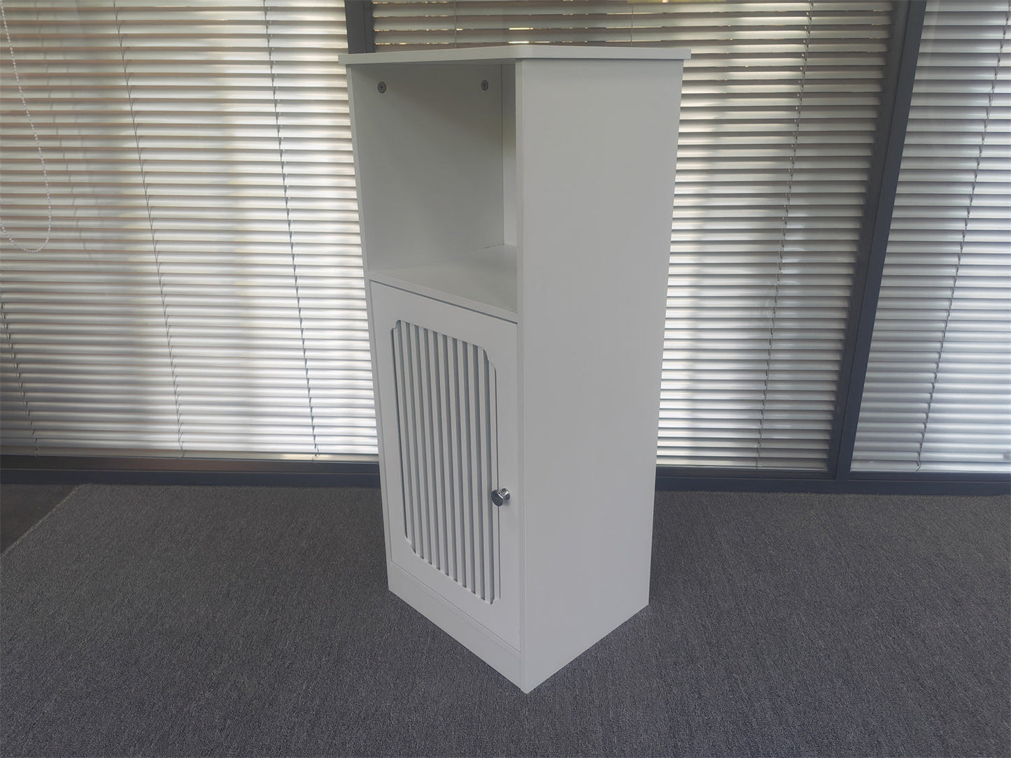 Bathroom Low Cabinet with Louvered Door