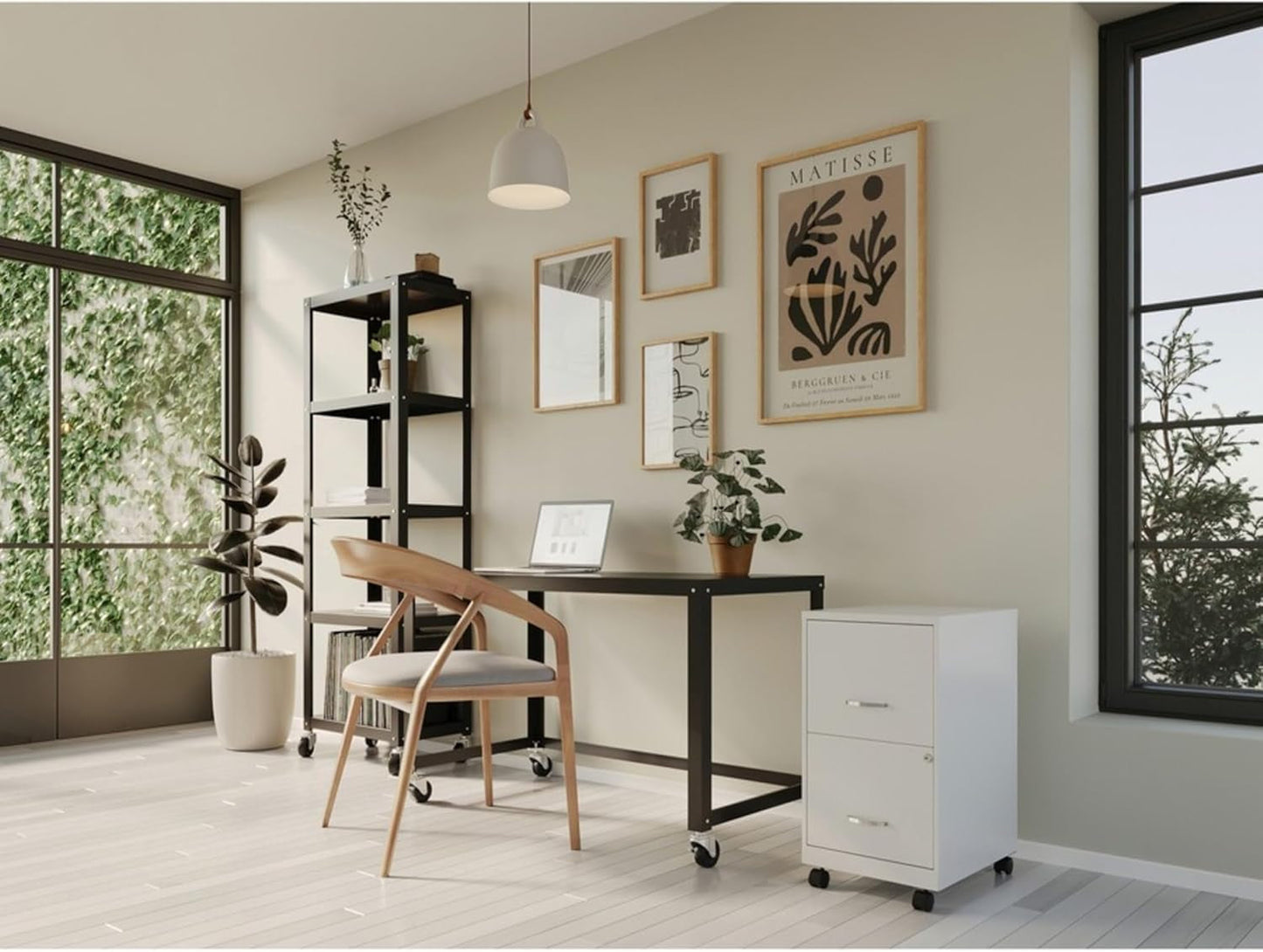 LYS SOHO White Mobile File Cabinet With Locking Two Drawers