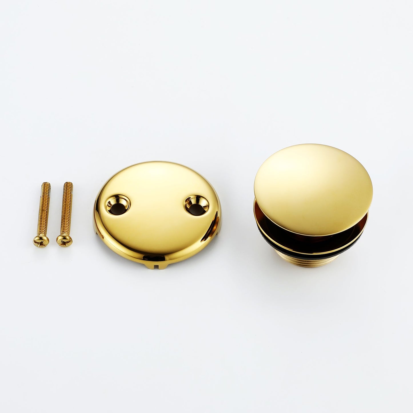 Tip-Toe Tub Trim Set with Two-Hole Overflow Faceplate, Replacement Bath Drain Trim Kit with 2-Hole Overflow Faceplate and Universal Fine/Coarse Thread 7 finishing colors available