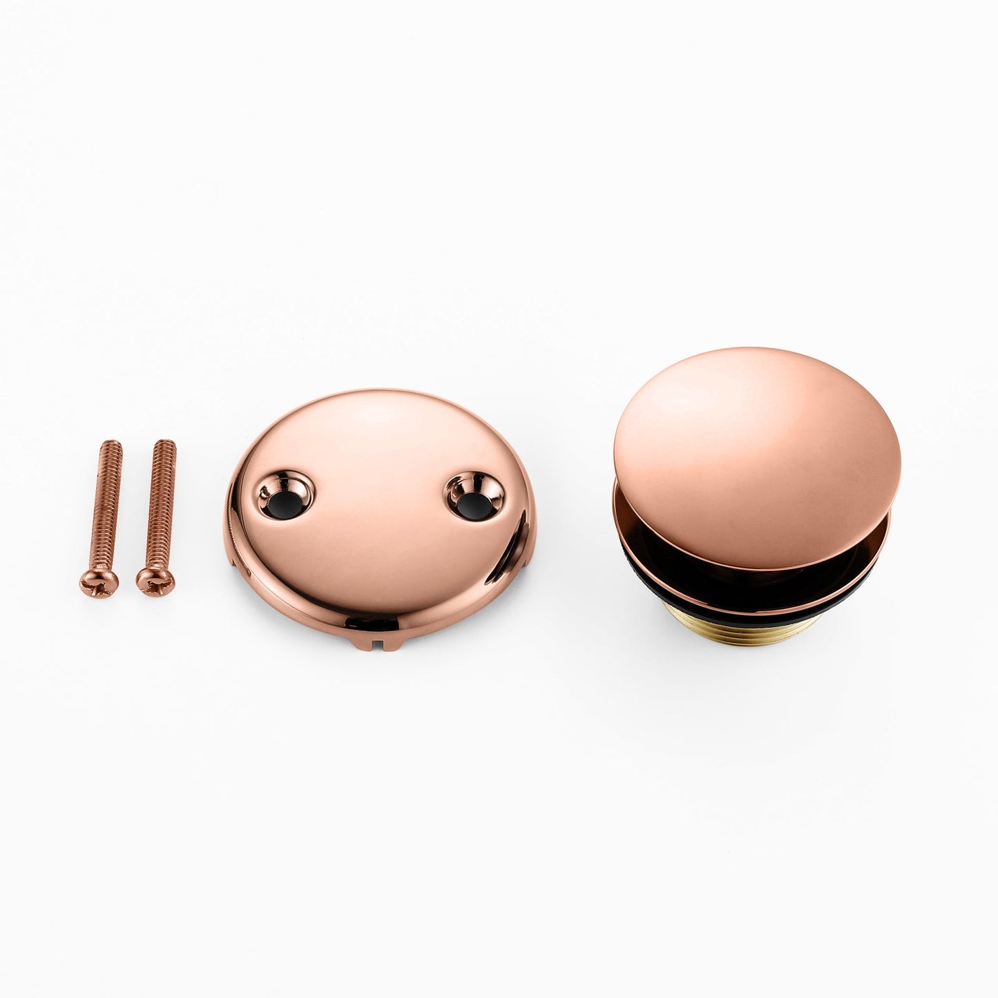 Tip-Toe Tub Trim Set with Two-Hole Overflow Faceplate, Replacement Bath Drain Trim Kit with 2-Hole Overflow Faceplate and Universal Fine/Coarse Thread 7 finishing colors available
