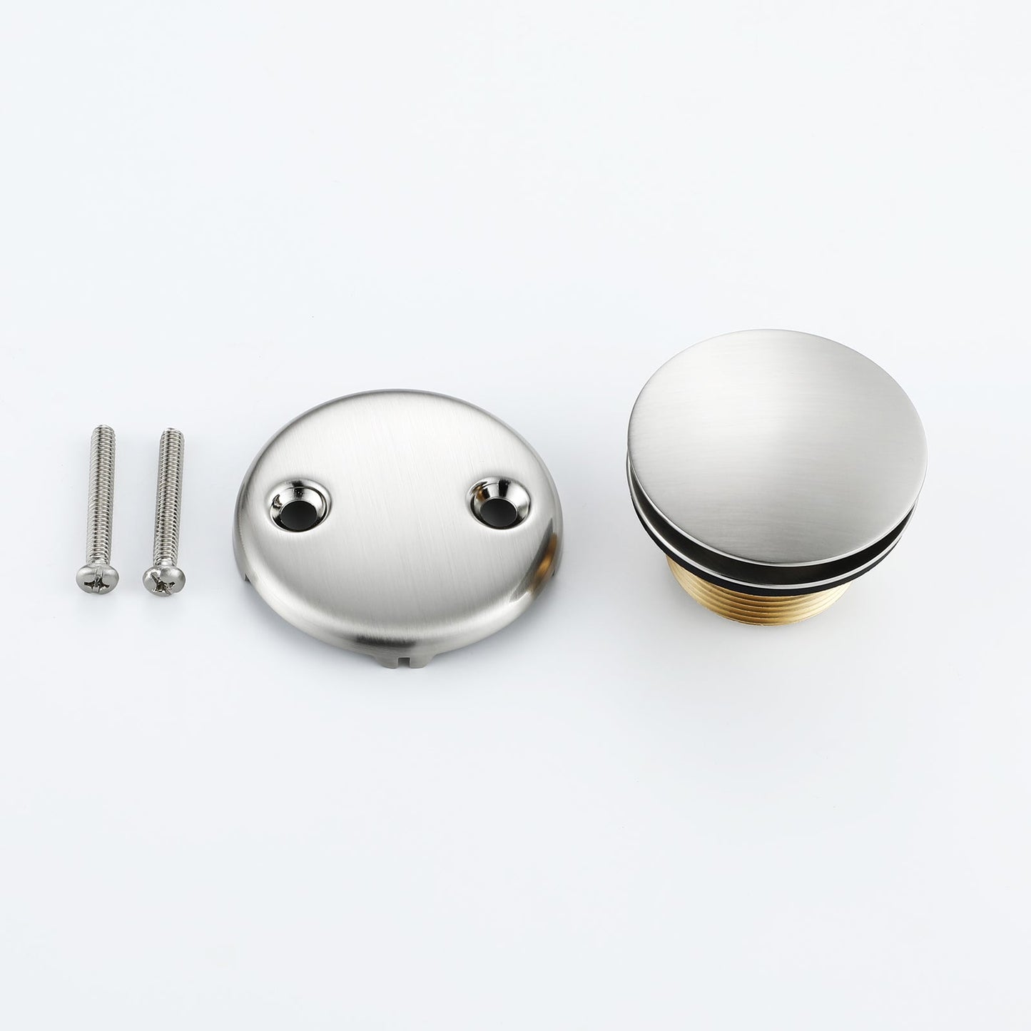 Tip-Toe Tub Trim Set with Two-Hole Overflow Faceplate, Replacement Bath Drain Trim Kit with 2-Hole Overflow Faceplate and Universal Fine/Coarse Thread 7 finishing colors available