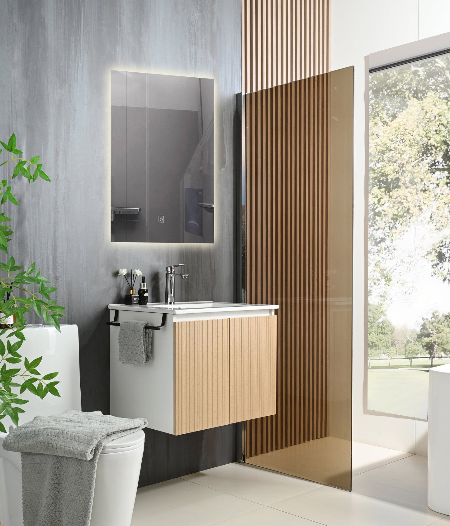 Goodyo 24" Wall-Mount Bathroom Sink Vanity Floating Storage Cabinet
