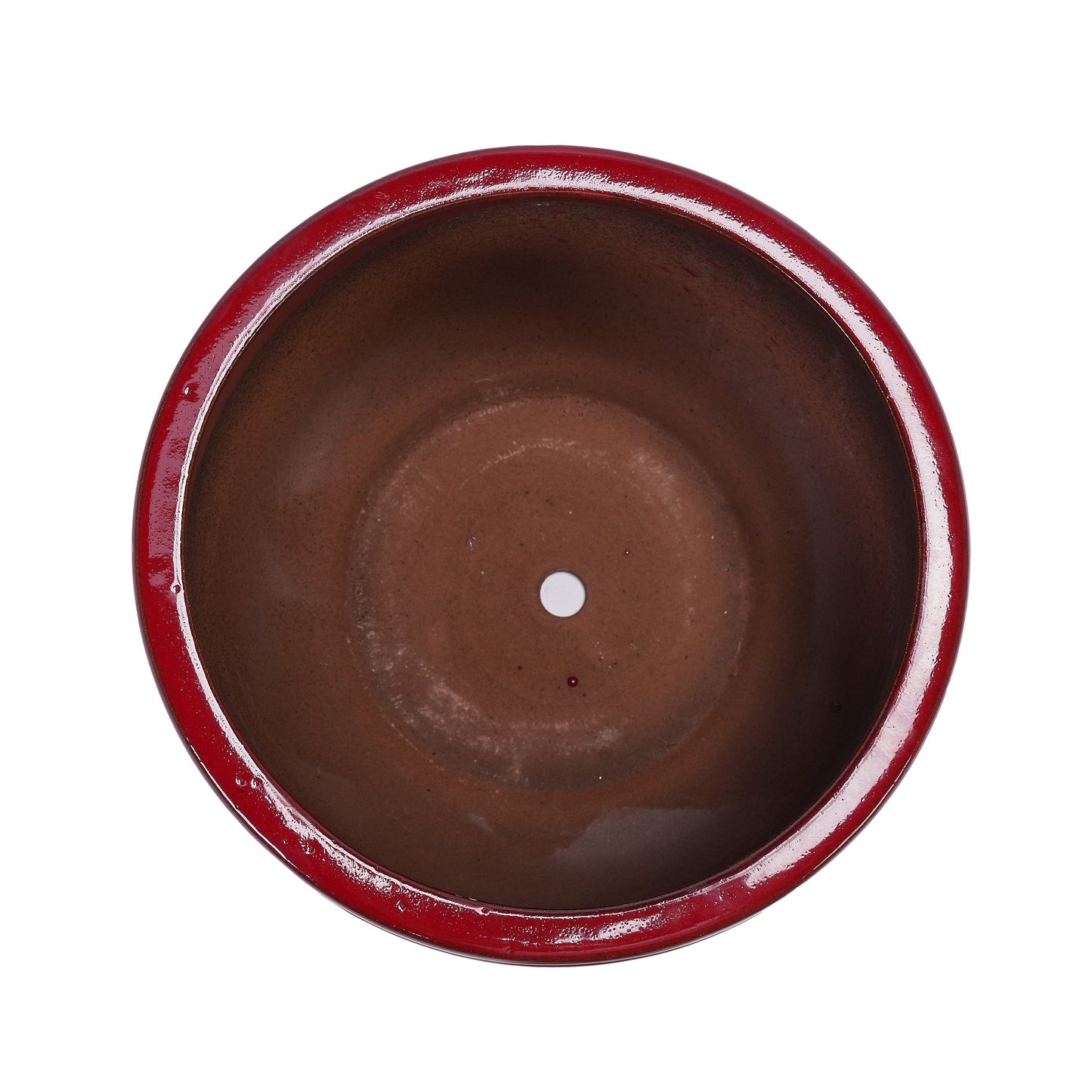3 Pieces Ceramic Flowerpot, Modern Planter for Patio, Garden or Windowsills - Bean Paste Red