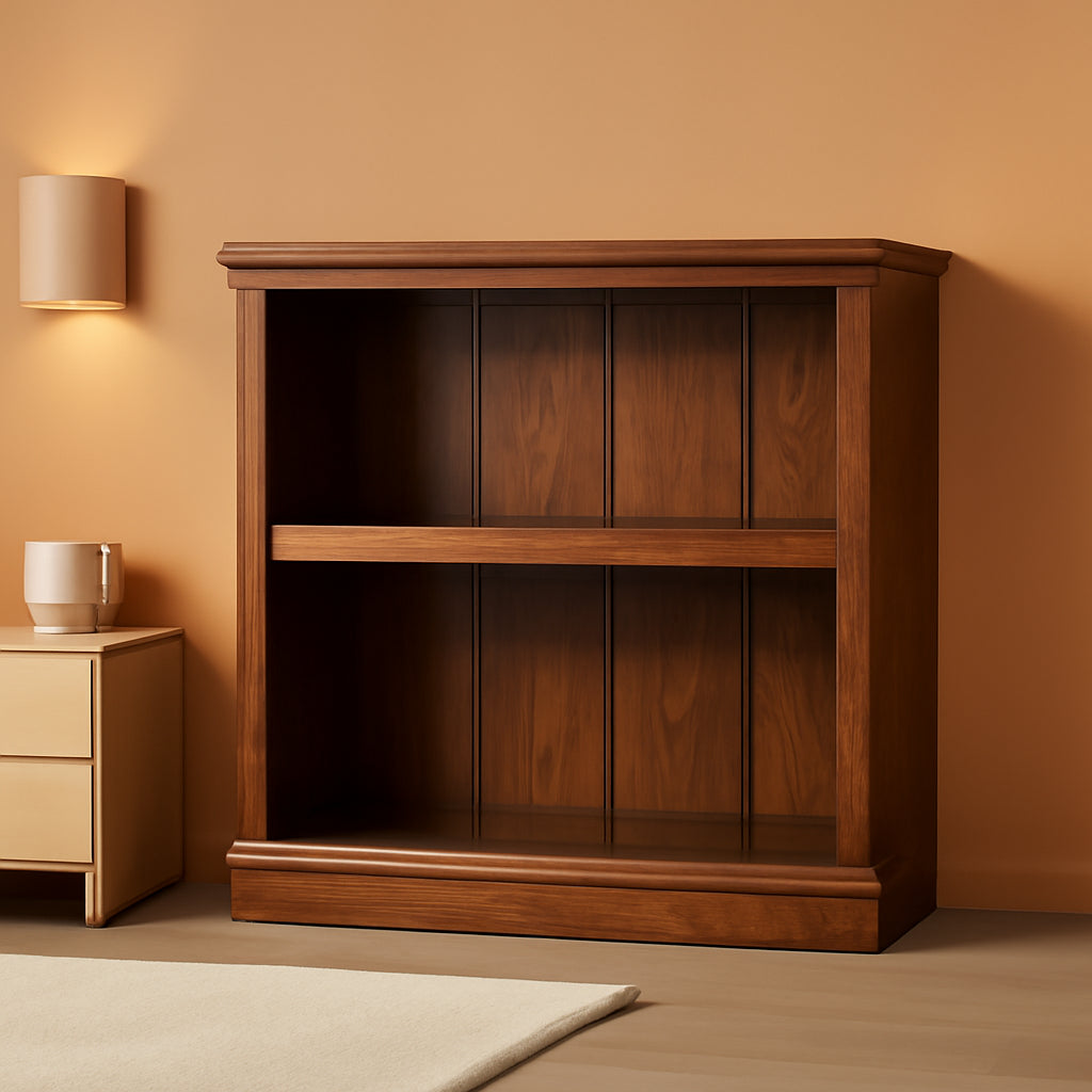 Washington Cherry Finish 2 Shelf Bookcase For Storage