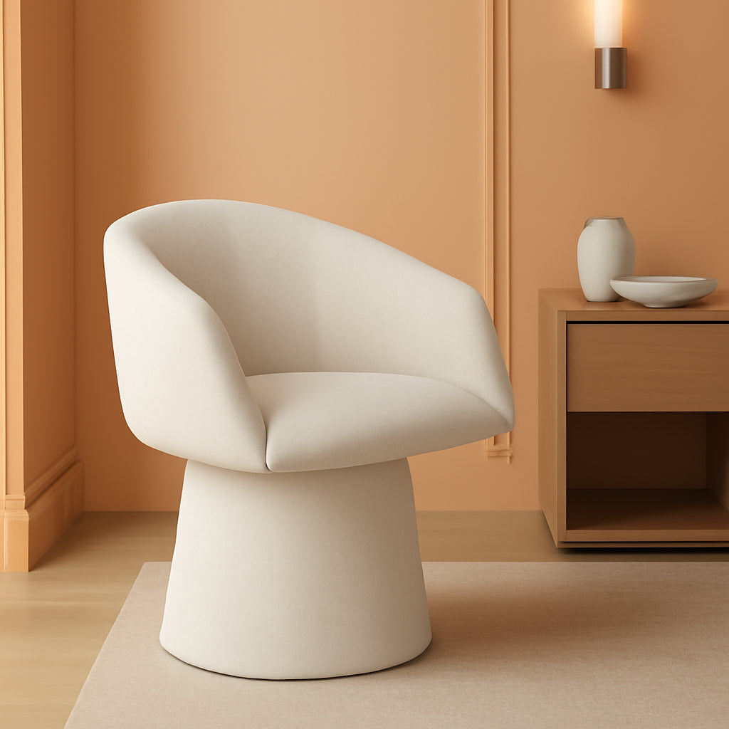 360 Degree Modern Swivel Linen Dining Chairs Set Of 4