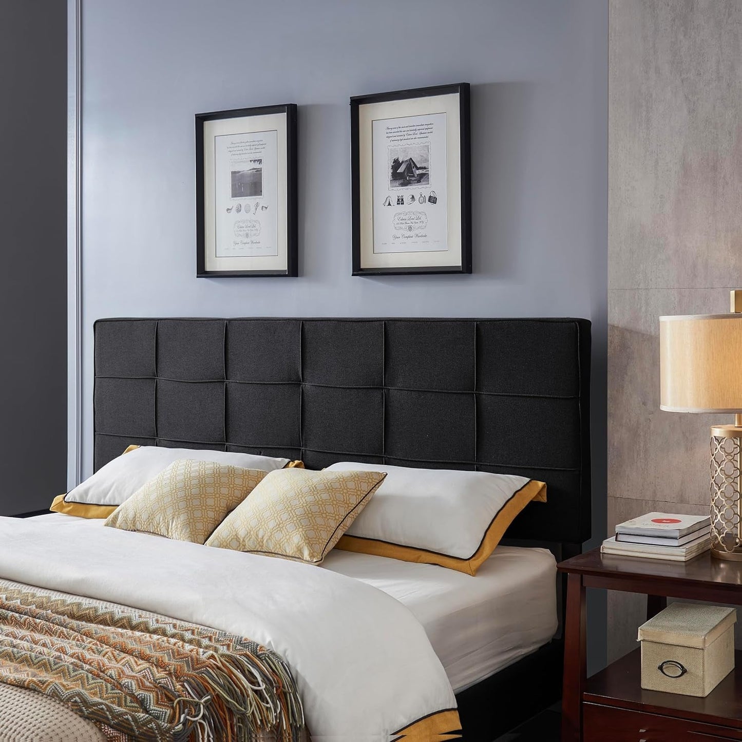 King Size Upholstered Headboard with Adjustable Modern Design