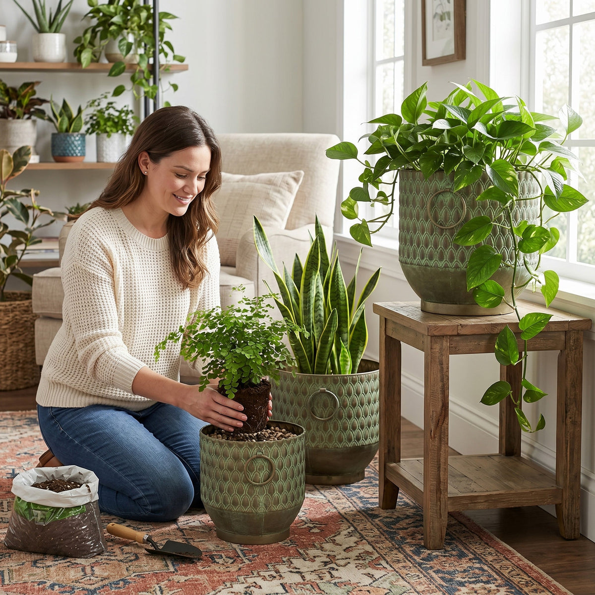 S/3 Textured Garden Pots & Planters
