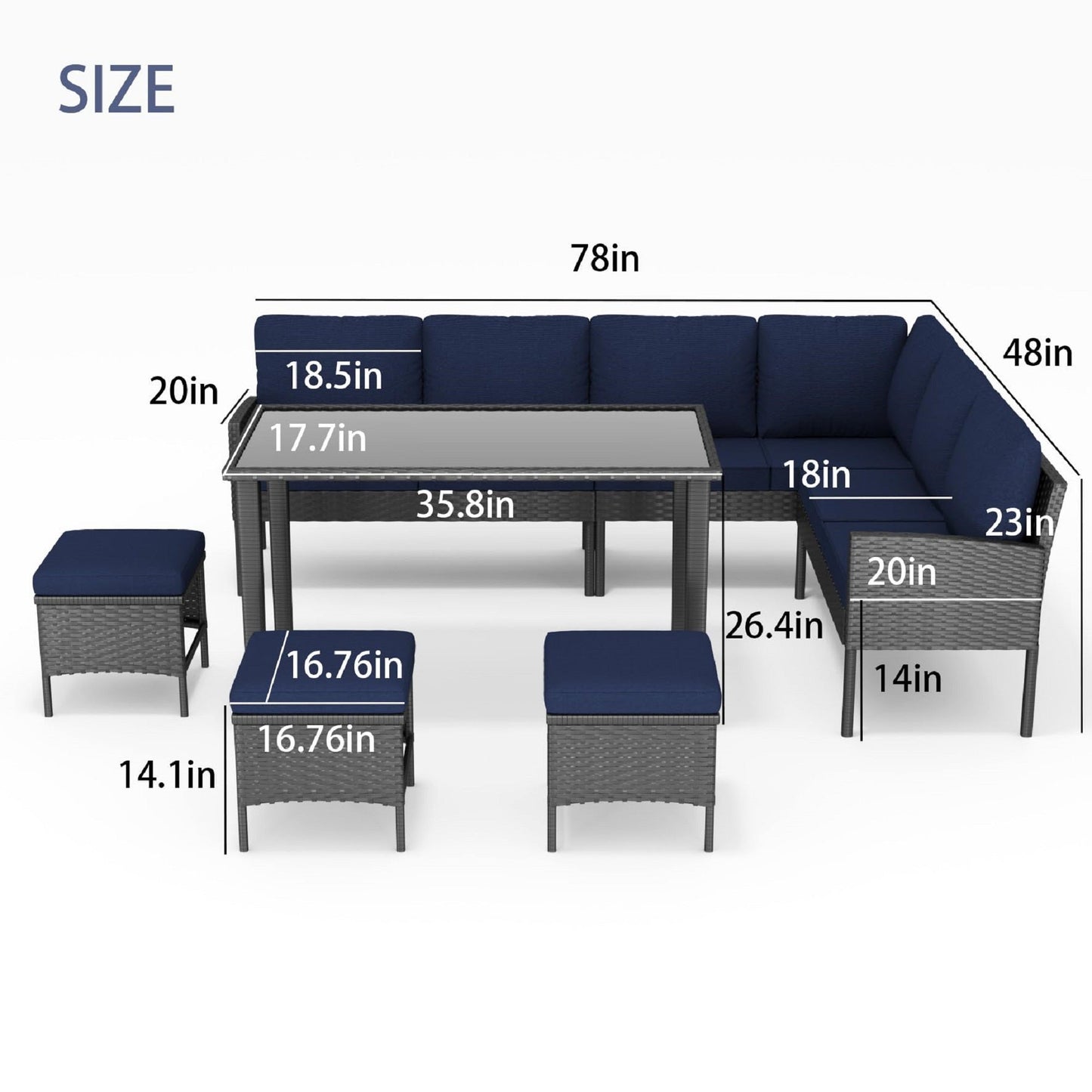 Elegant 7-Piece Outdoor Furniture Set with Waterproof Cushions