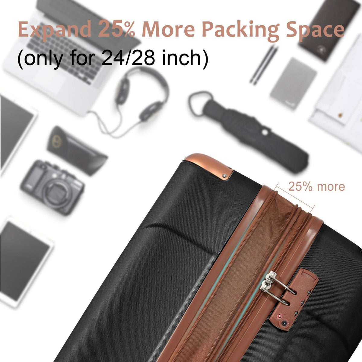 24 Inch Lightweight Durable ABS Hardshell Luggage