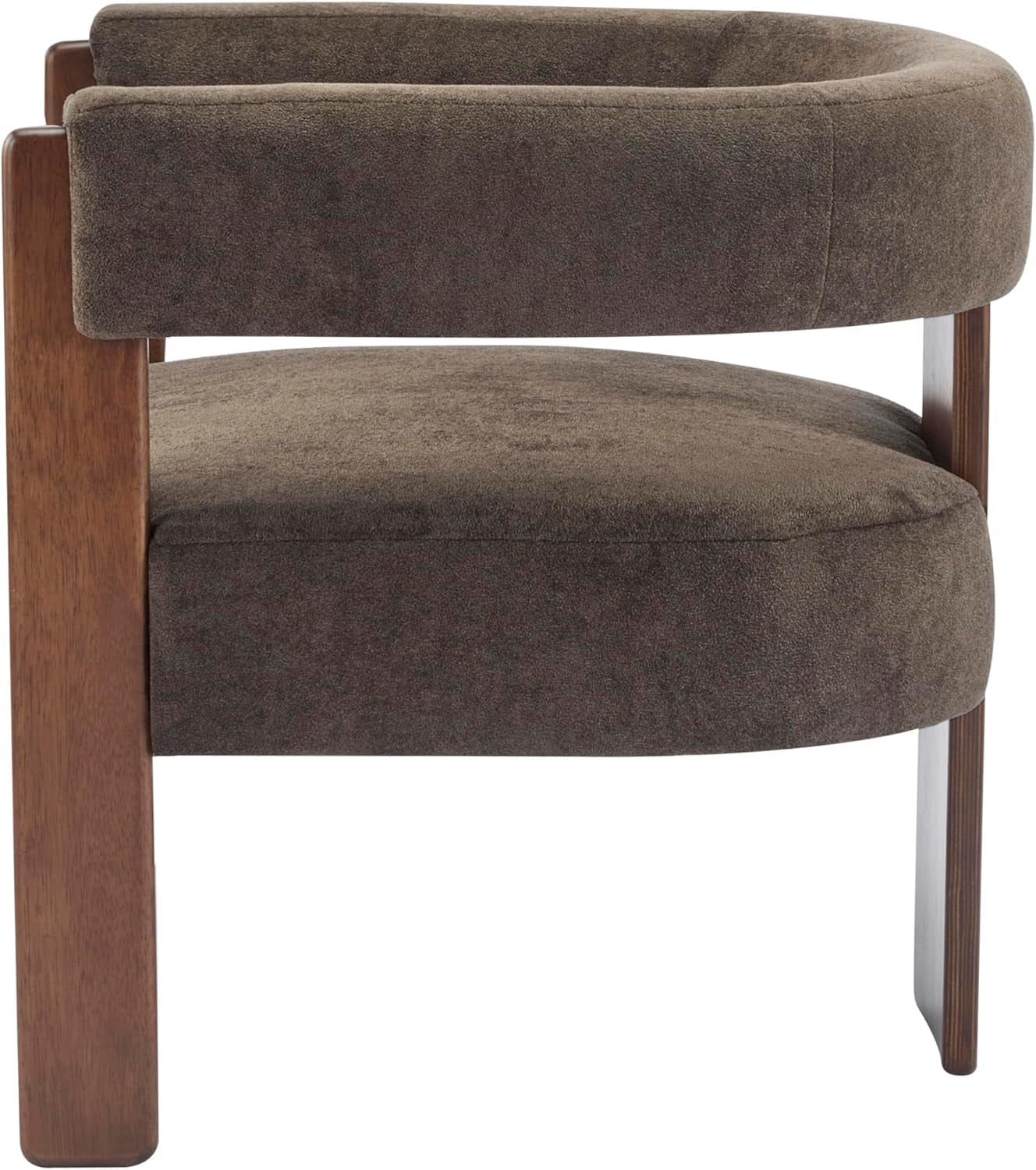 Dark Brown Velvet Upholstered Accent Chair Cushion