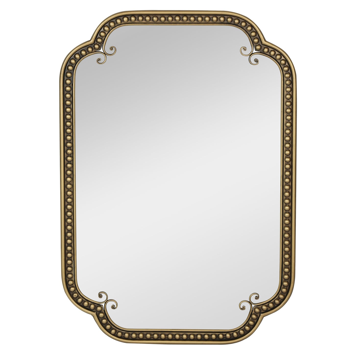 Gold Irregular Beaded Metal Framed Wall Mirror