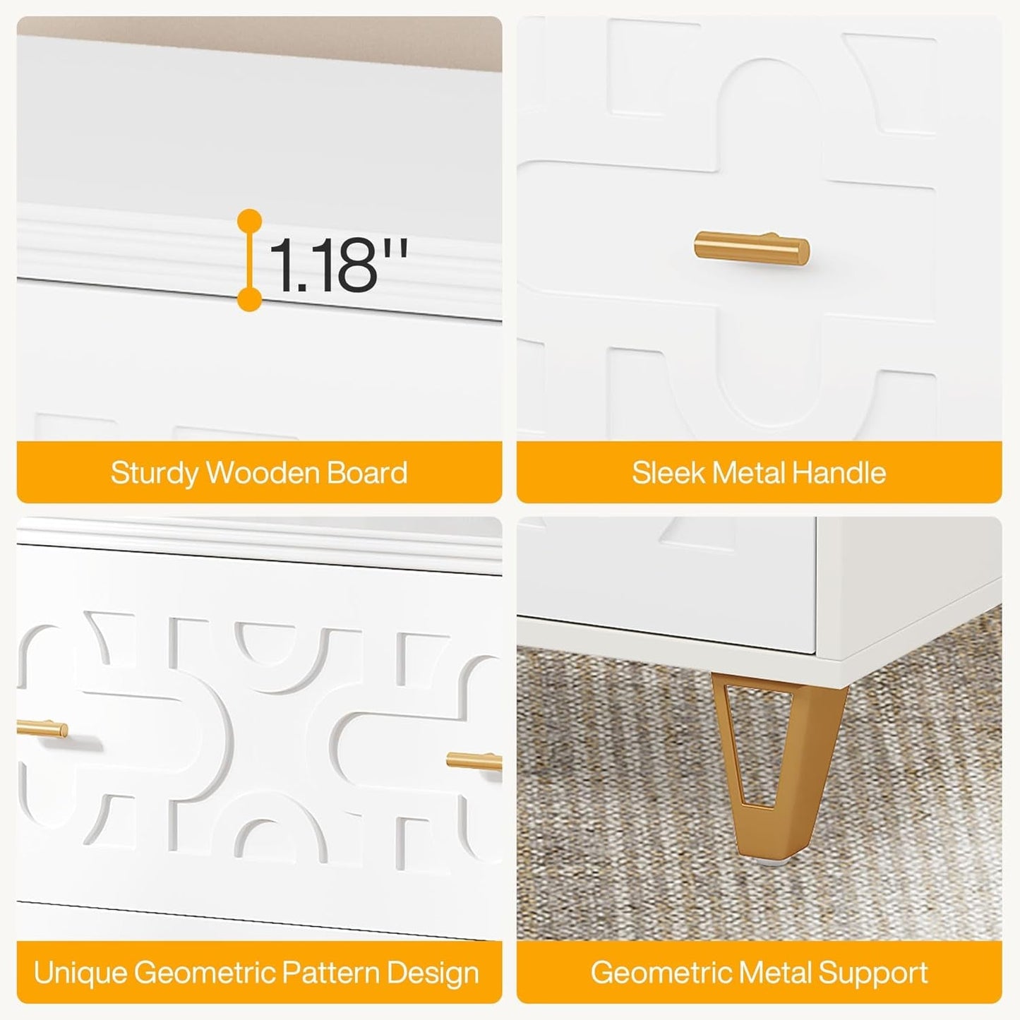 Two Drawer Lateral File Cabinet White And Gold For Legal Letter A4 Files Printer Stand Home Office