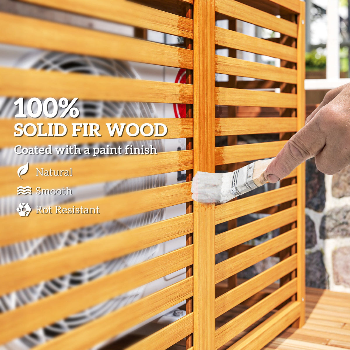 Outsunny Wood Air Conditioner Fence