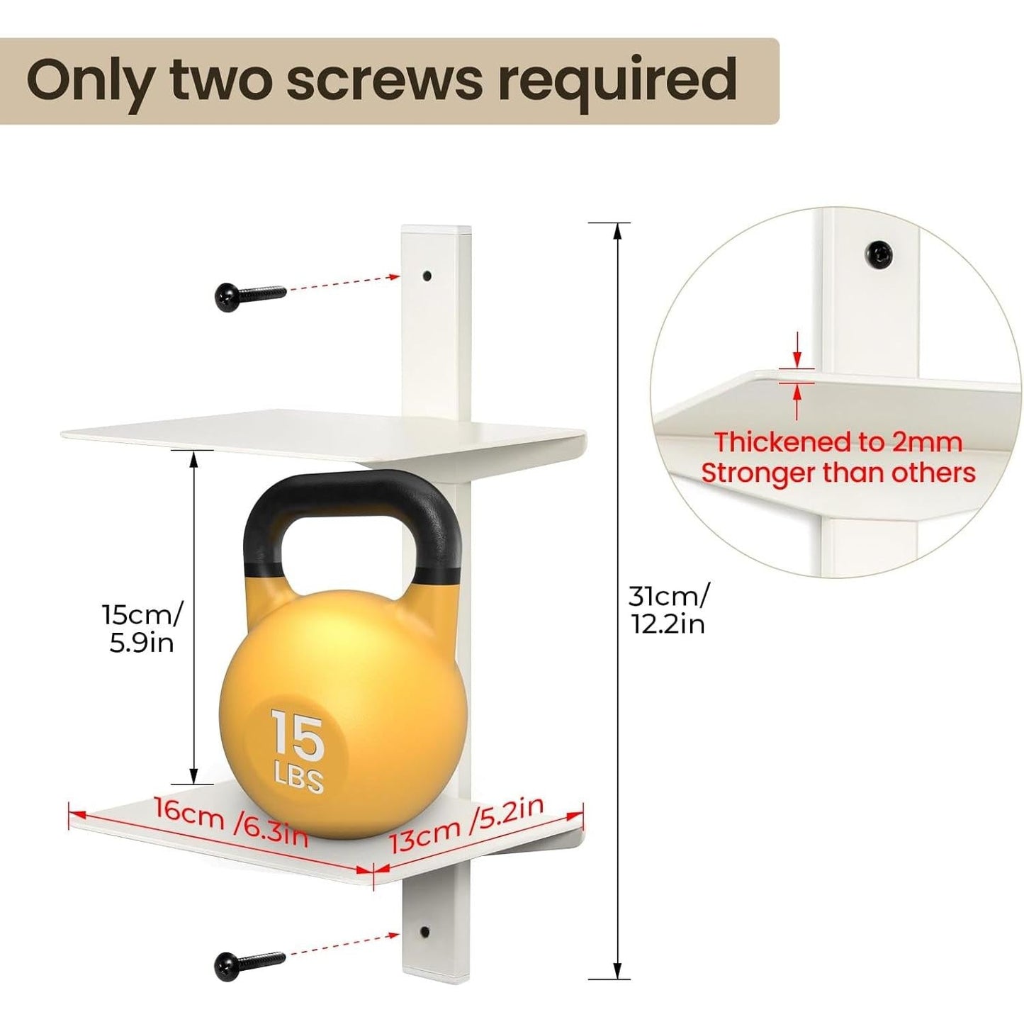 Invisible Floating Bookshelf Wall Mounted 8 Tier White