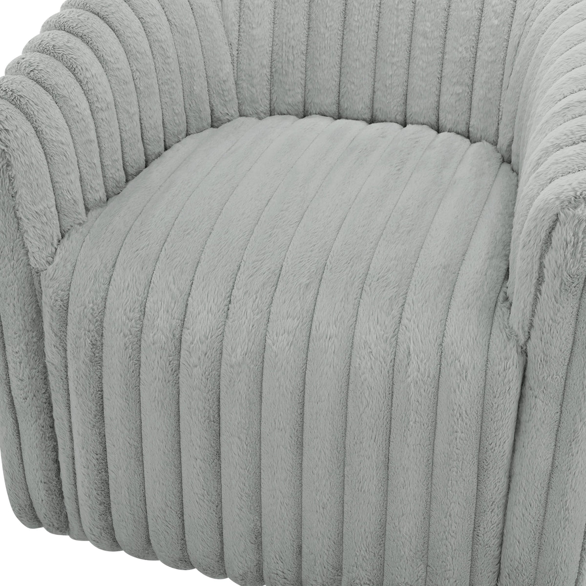 Alexa Ultra Plush Wide Cord-like Swivel Barrel Chair