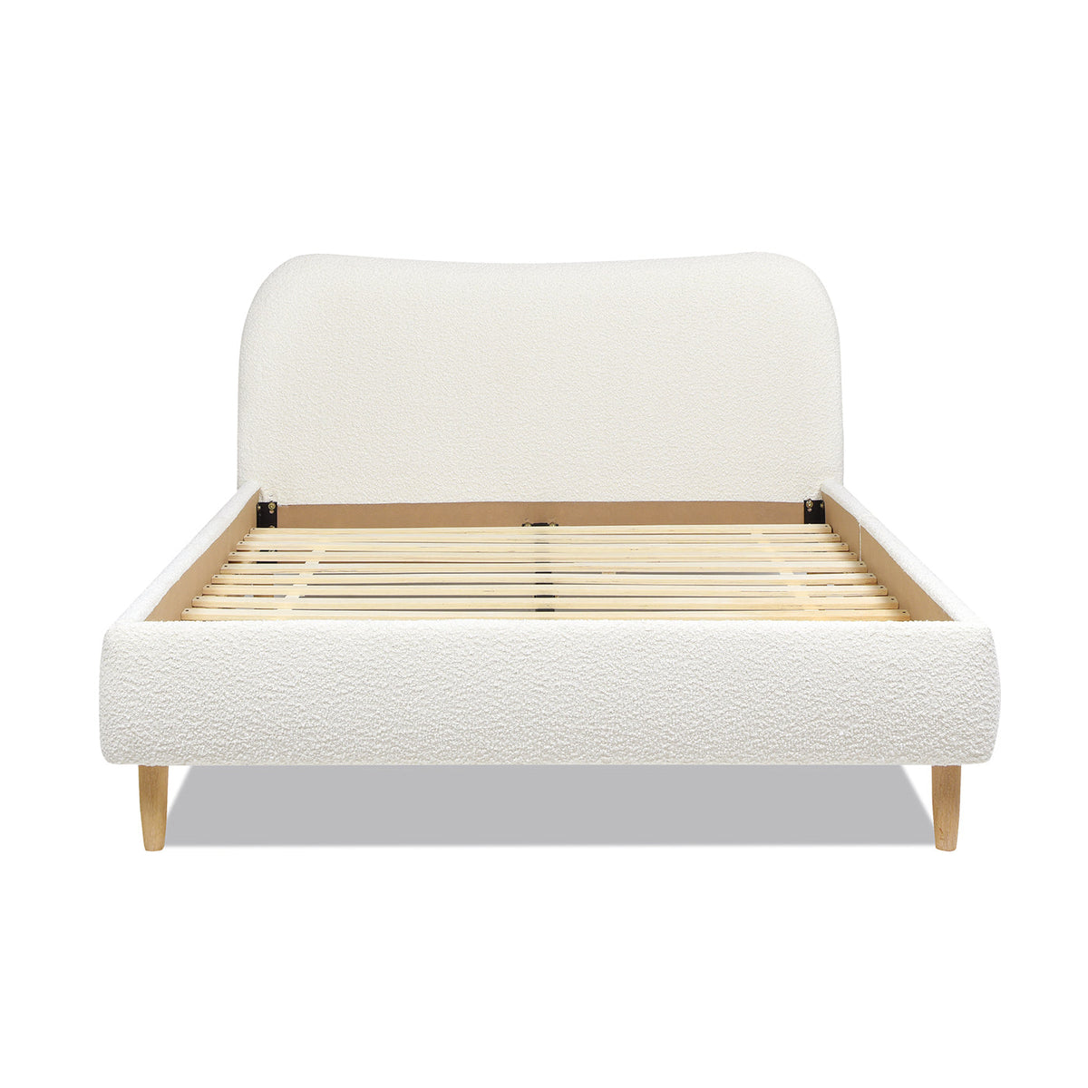 Roman Curved Headboard Upholstered Platform Bed, Queen