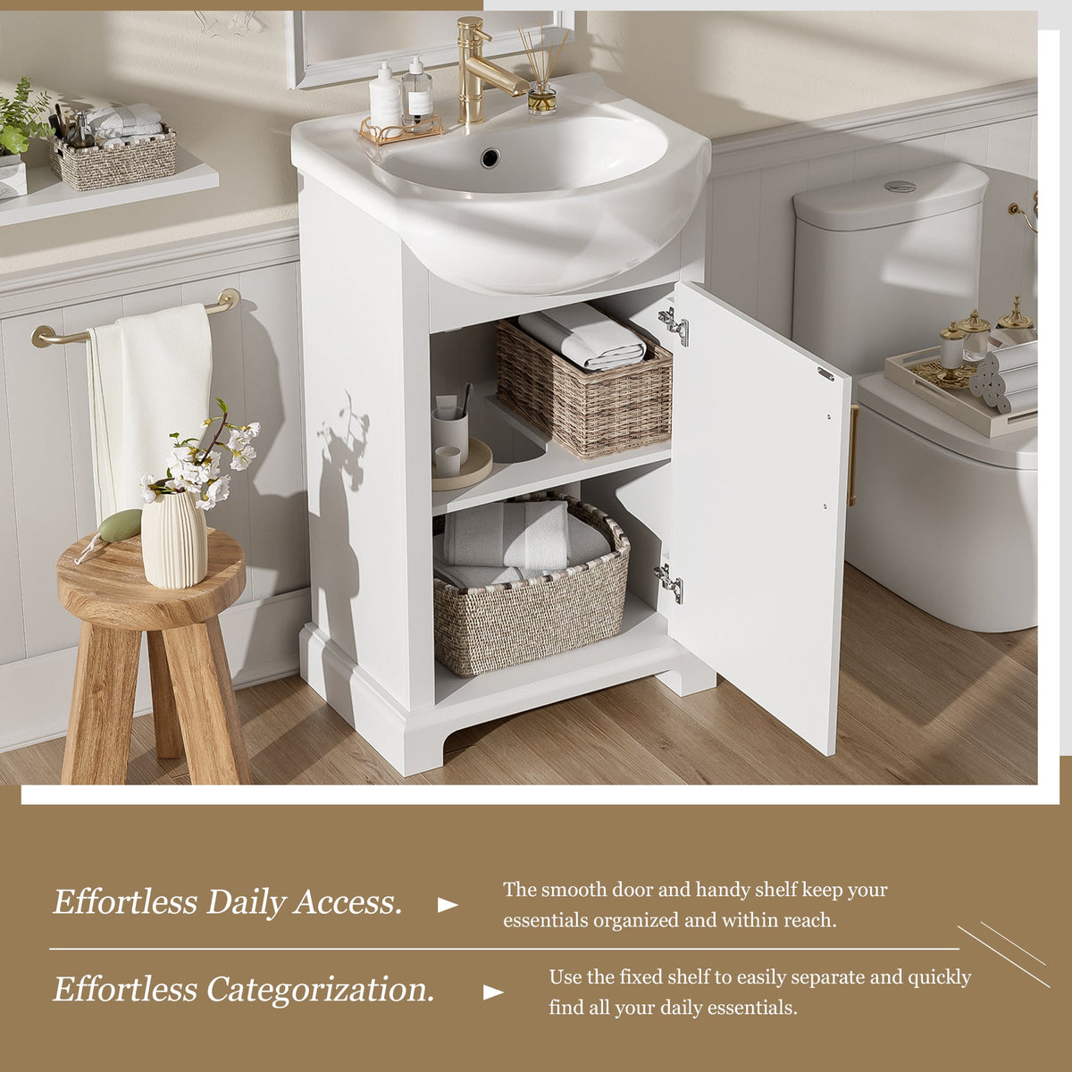 20-Inch Bathroom Vanity with Ceramic Sink