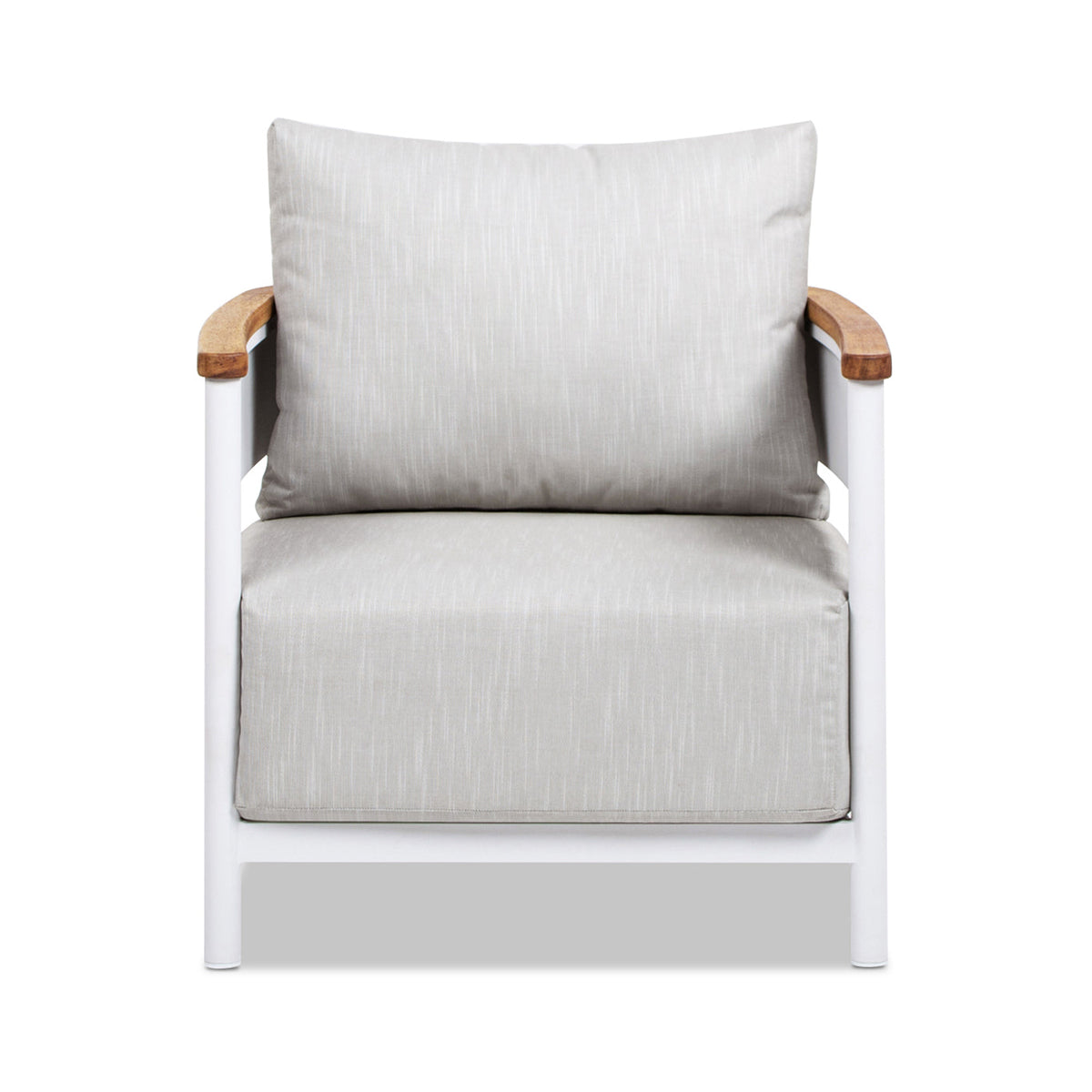Rhodes 29" Upholstered Teak & Aluminum Patio Arm Chair