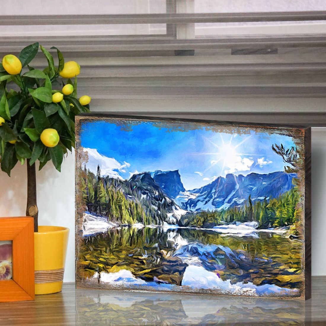 Forest Mountains Art Wooden Wall Art by Nature Wonders - Nature Wildlife Decor  - 95237B