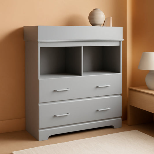 Brookside 2-Drawer Changing Table Dresser Pebble Gray