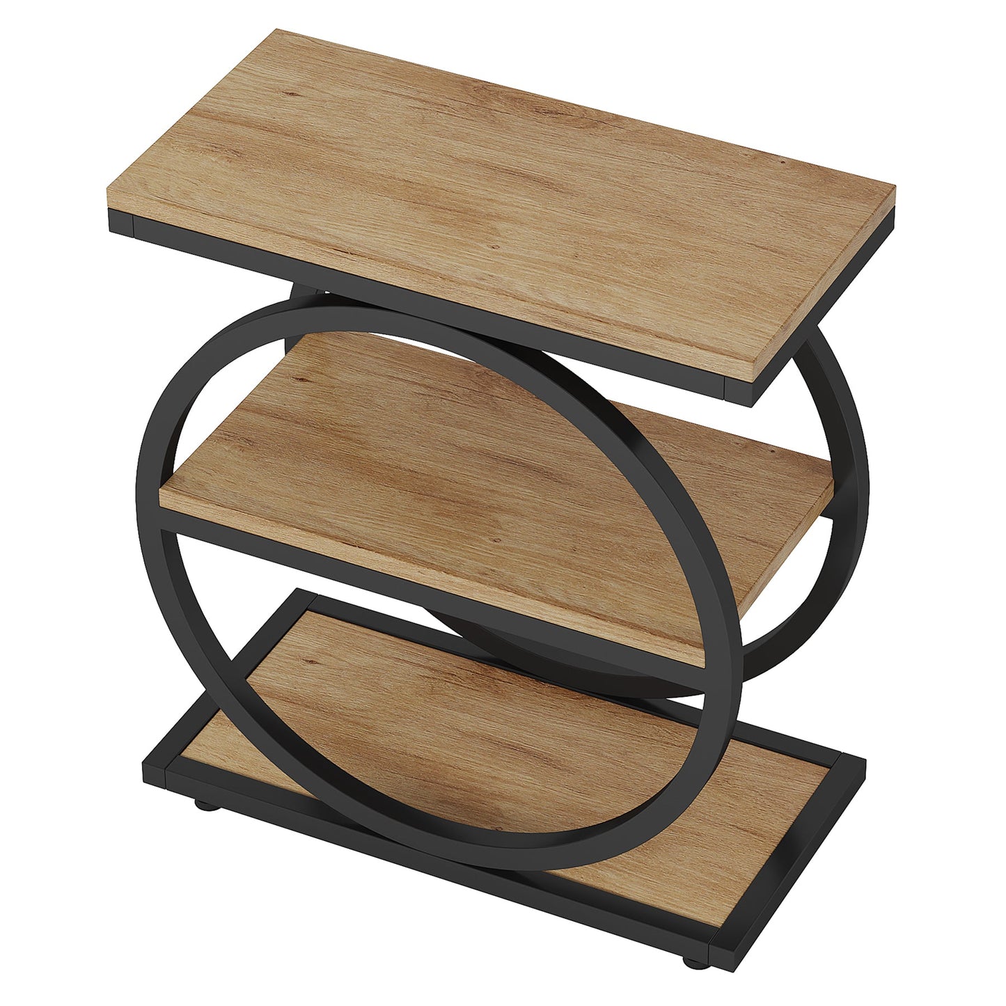 23.6 Inch Narrow 3-Tier End Table with Storage