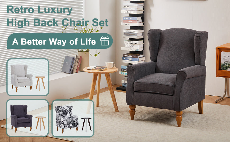 Vintage Luxury Coffee Table & Armchair Set