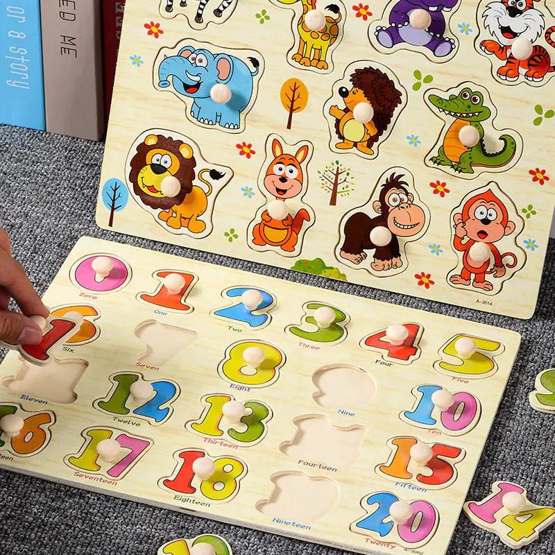 Montessori Pegged Wooden Puzzles