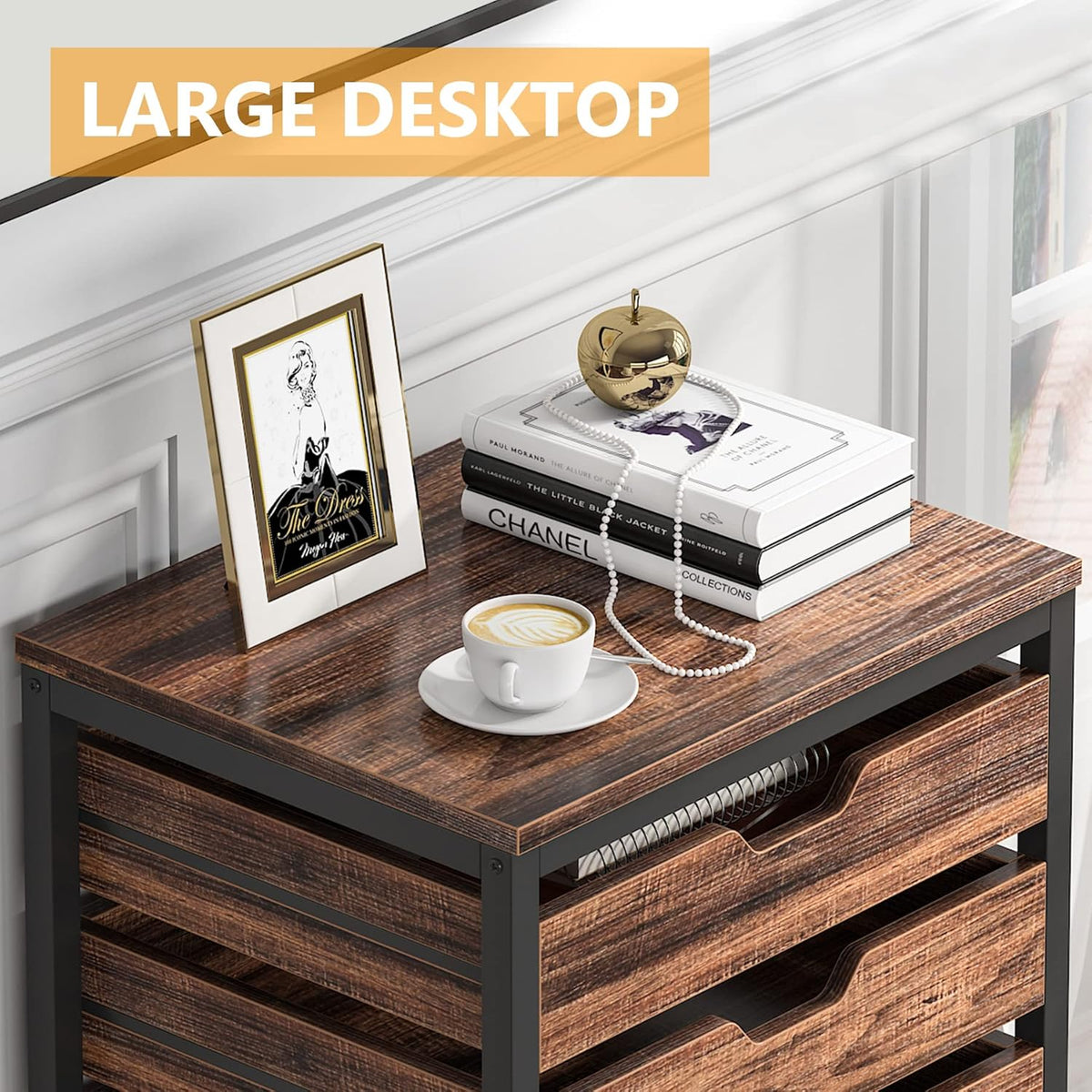 Industrial 5 Drawer Chest with Wheels