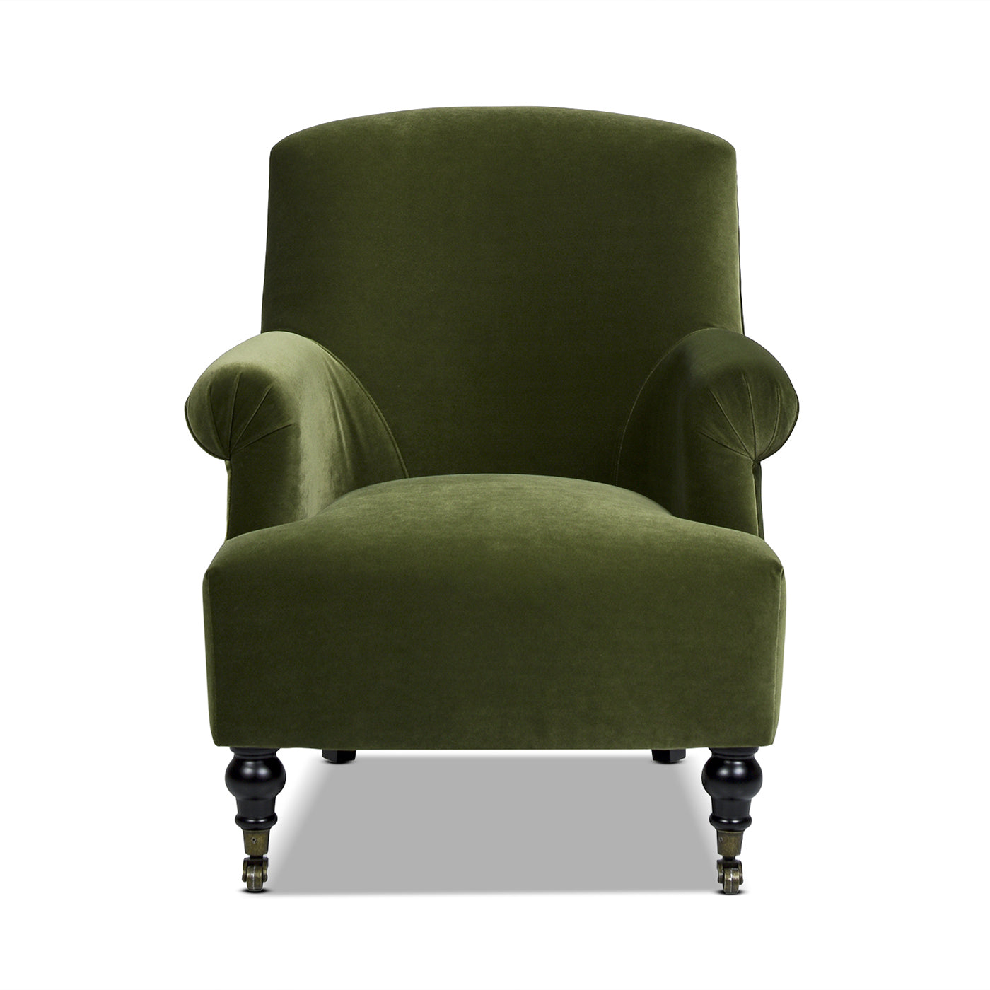 Eloise 30" Pleated Sock Arm Accent Armchair, Olive