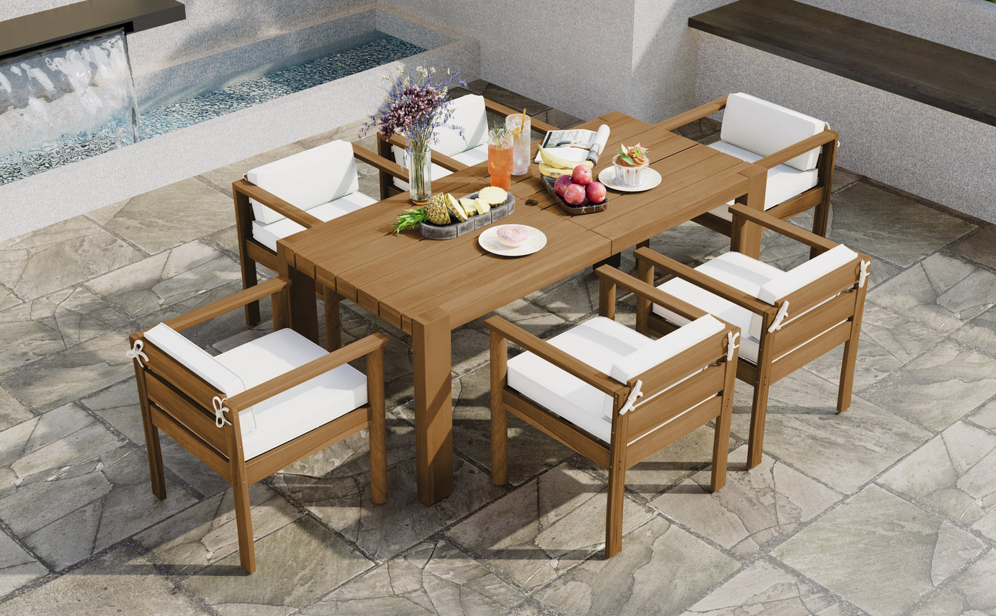 TREXM 7-Piece Patio Dining Table Set for 6