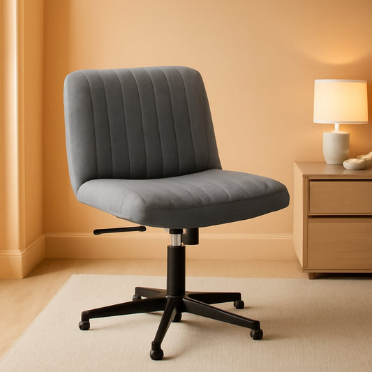 Criss Cross Armless Office Chair Height Adjustable Grey