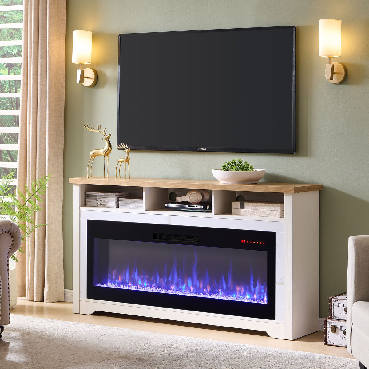 70 Inch Fireplace TV Stand for TVs Up to 70"