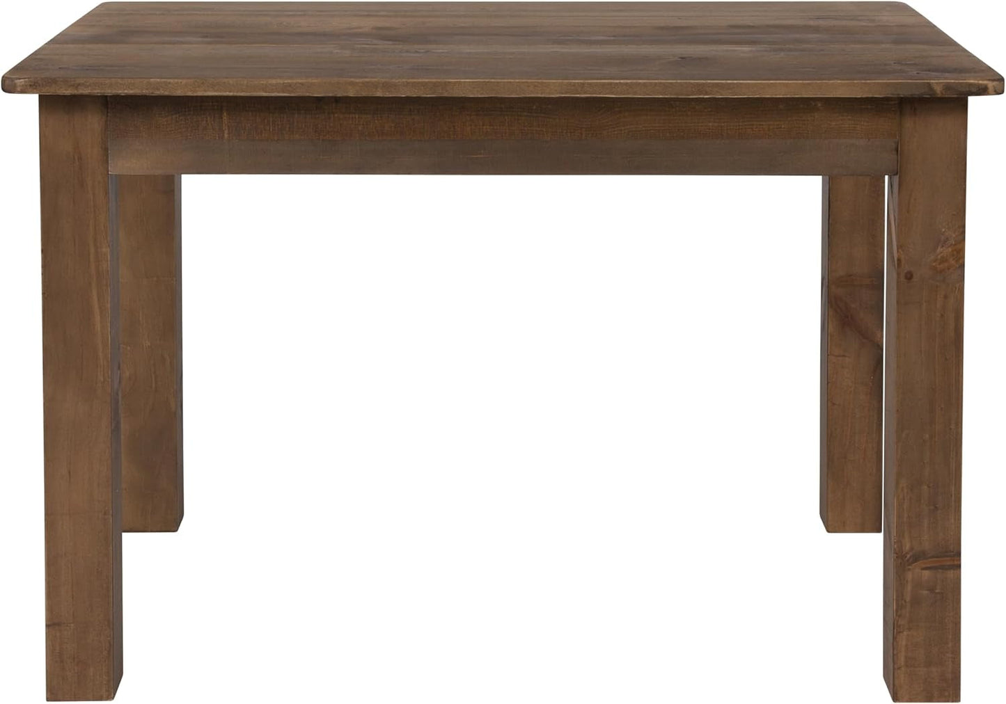 Rustic Brown Solid Wood Dining Table 46x30 Seats 4