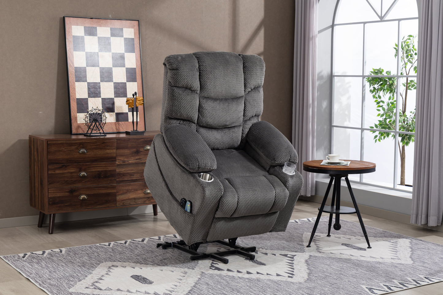 Ultra Wide Electric Lounge Chair with Hot Massage Heating