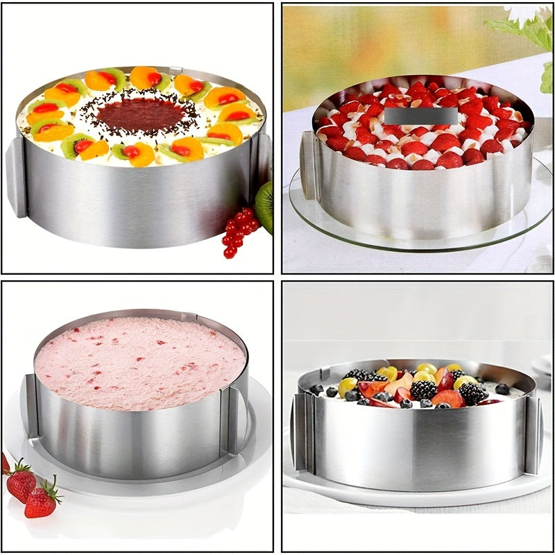Expandable Stainless Steel Cake Ring Mold  Adjustable Baking Tool