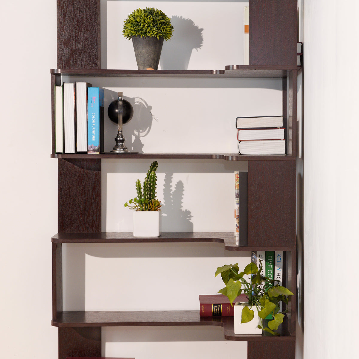 90cm Freestanding Corner Bookshelf