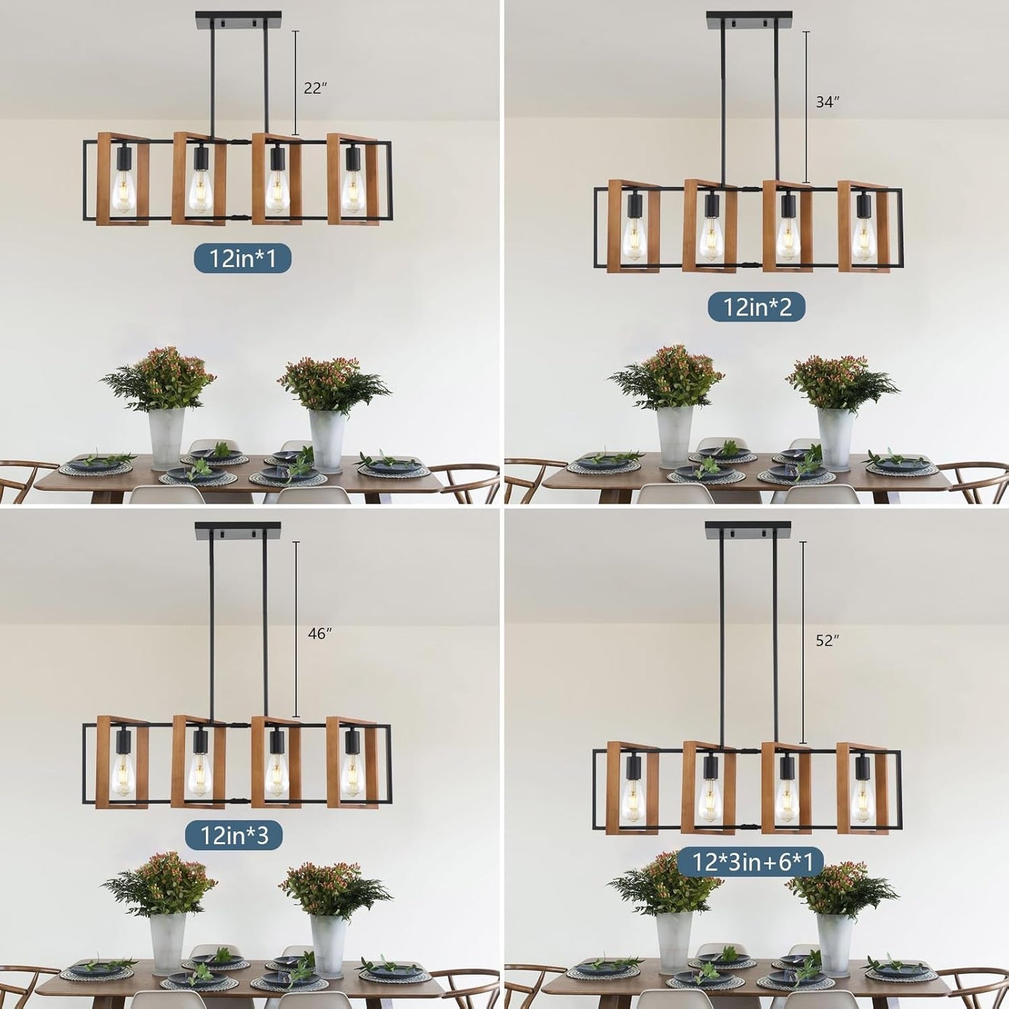 Farmhouse Linear Semi-Caged Chandelier