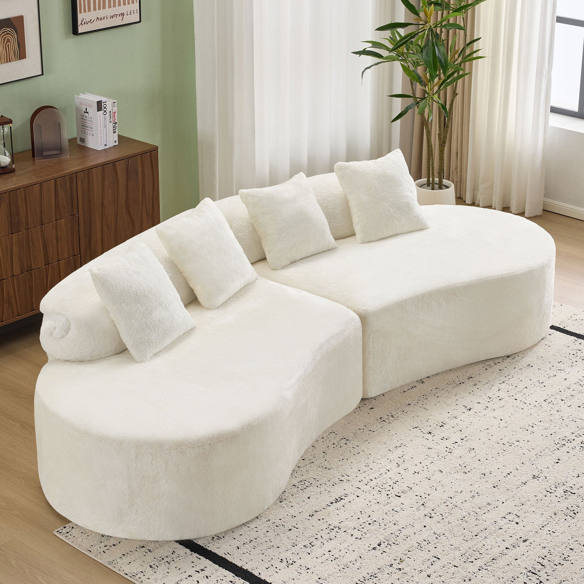 White Curved Sofa