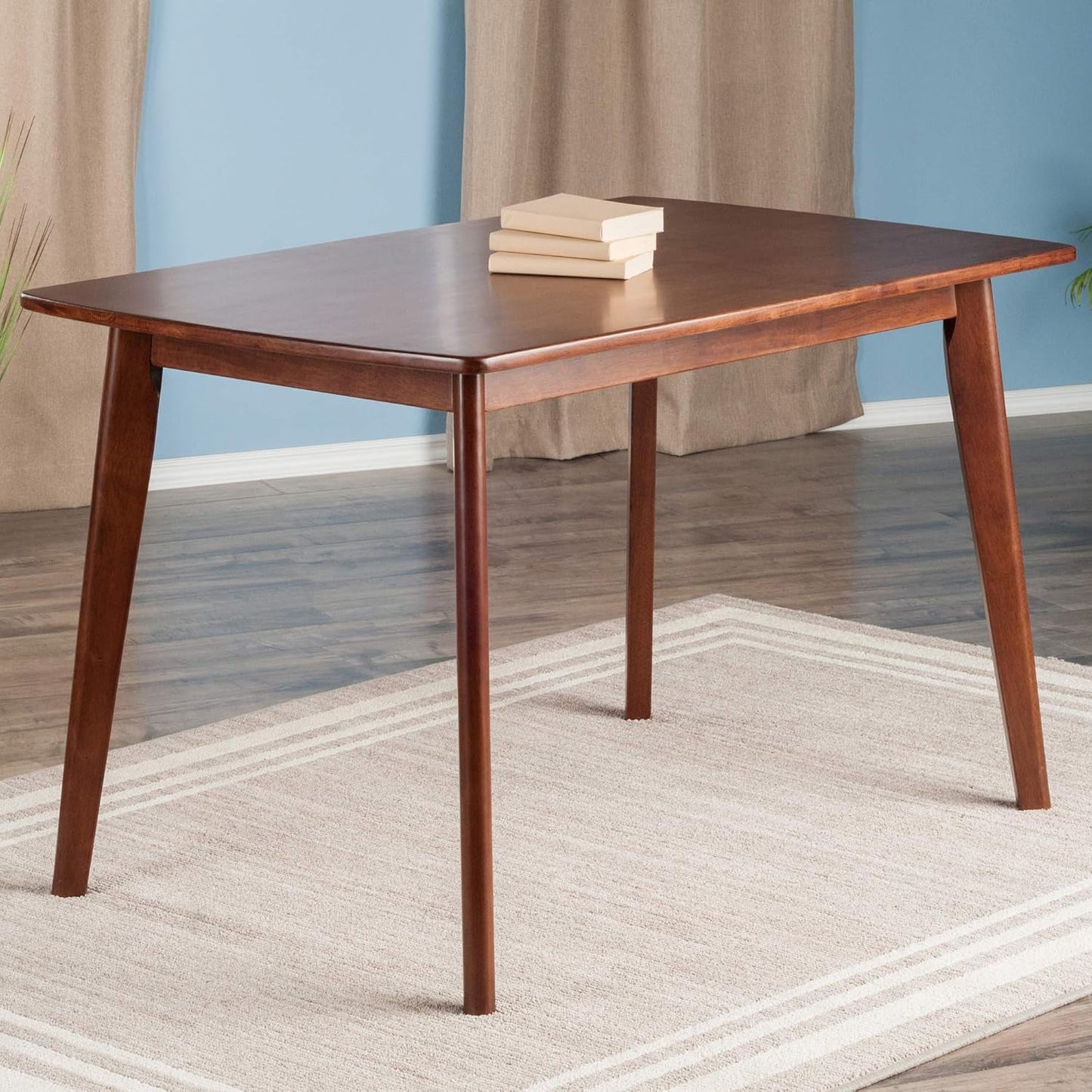 Shaye Walnut Dining Table Solid Wood 47.2 Inch Length