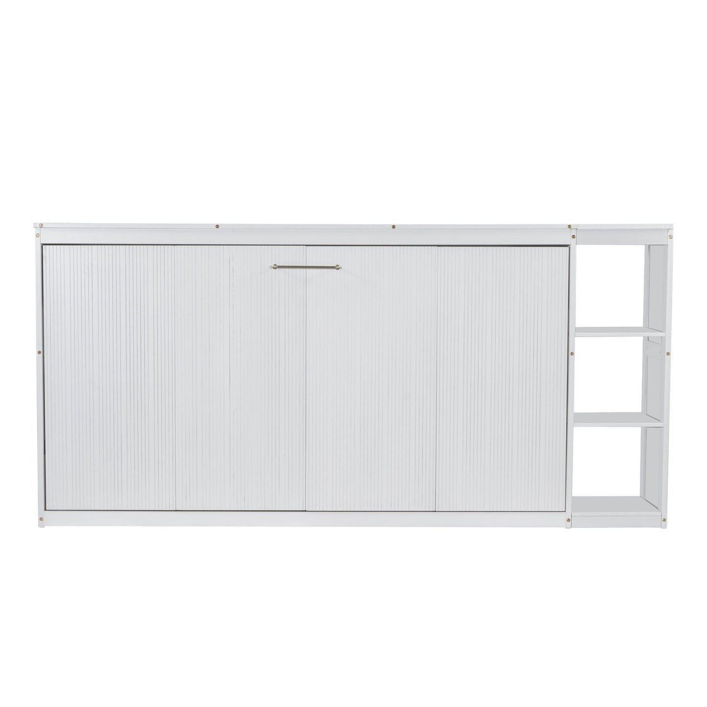 Twin Size Murphy Bed with Bookshelf, White