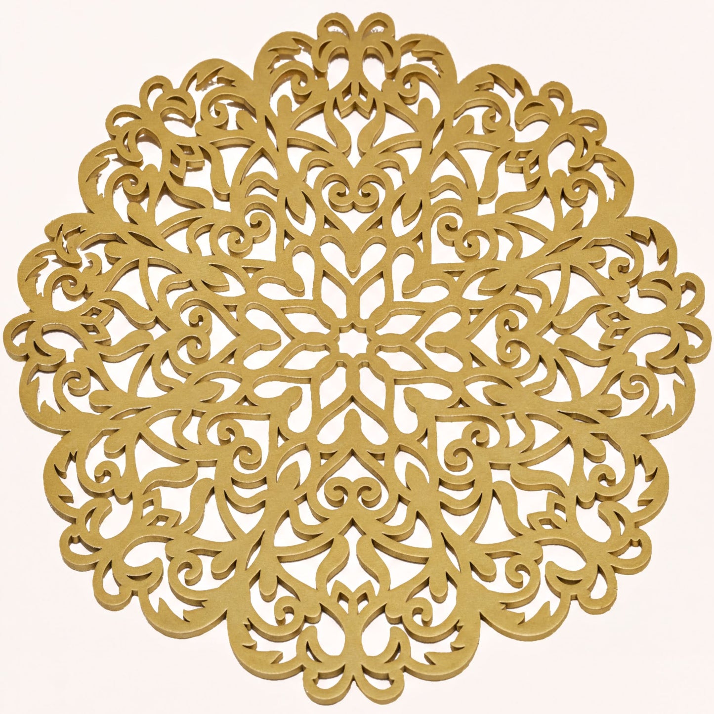 Gold Wooden Trivet | Hand Carved Placemats for Dining Table - Heat & Scratch Resistant