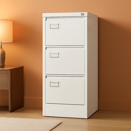 White 4 Drawer File Cabinet With Lock 16 Inch Deep
