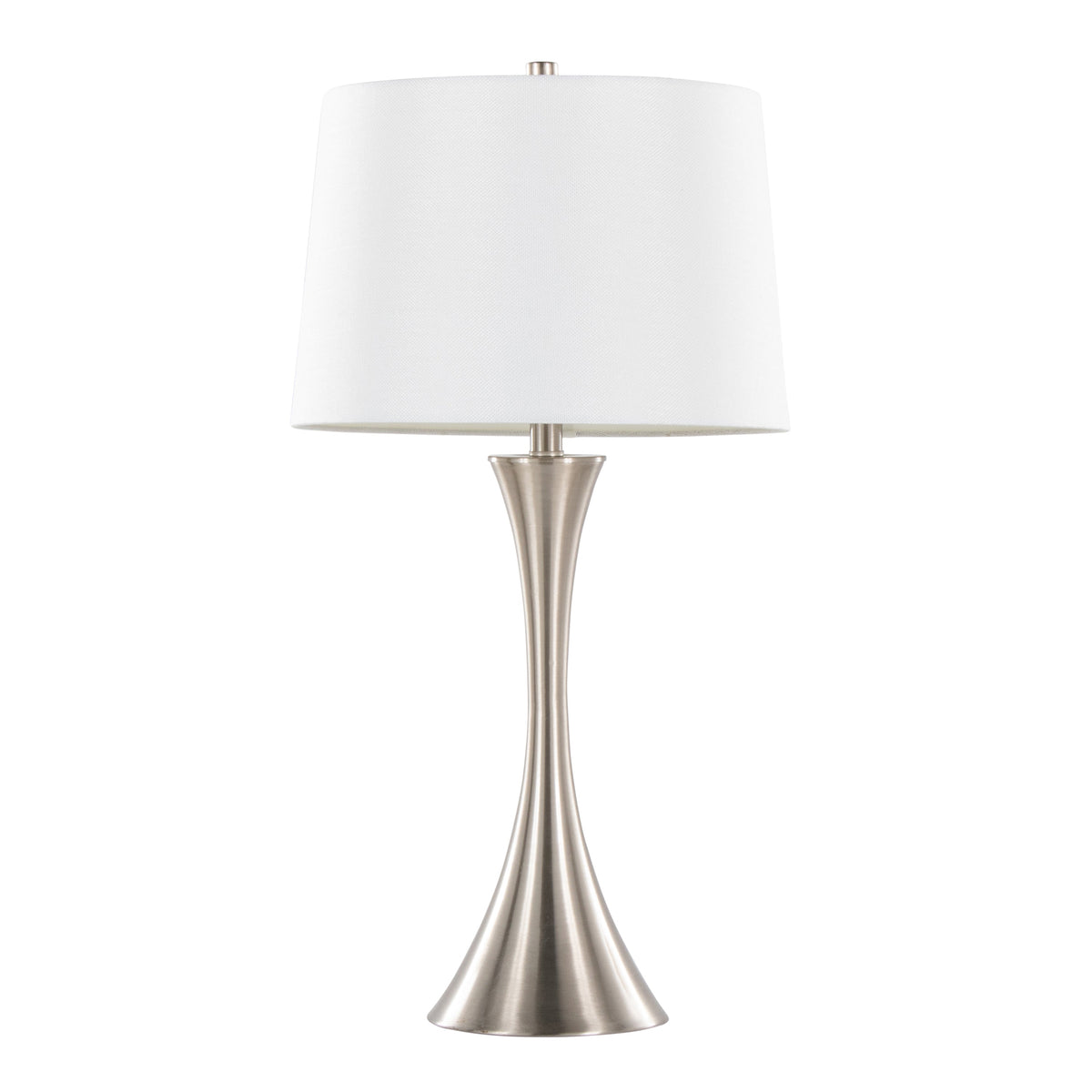 29" Contemporary Metal Table Lamp in Brushed Nickel