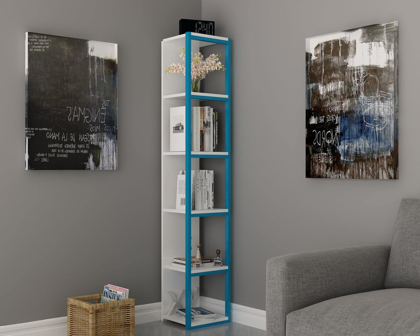 Texas 71" Tall Metal Manufactured Wood Bookcase