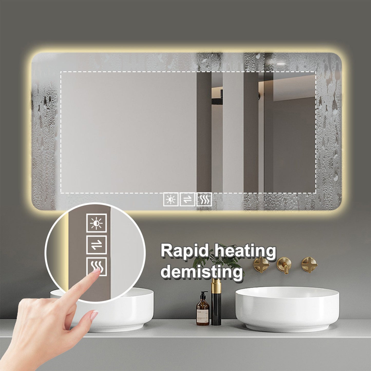 28"x60" Frameless LED Bathroom Mirror