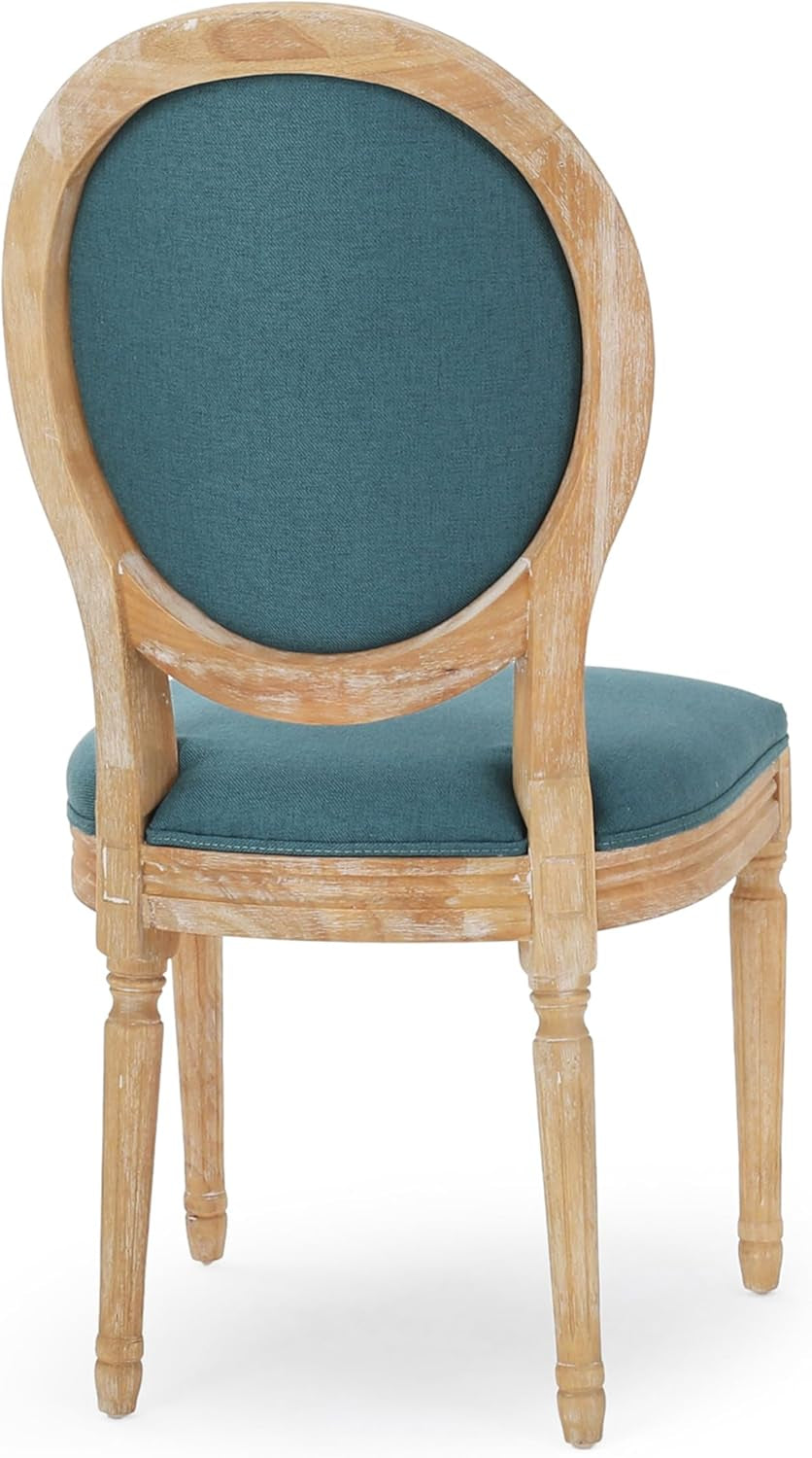 Phinnaeus Fabric Dining Chairs Set Dark Teal Two Piece