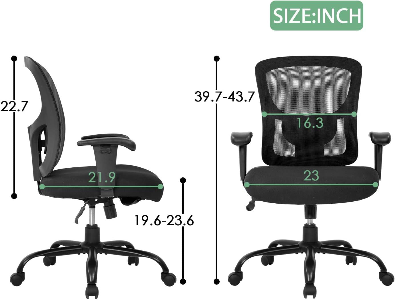 Big And Tall Office Chair 500 Pound Capacity Lumbar Support