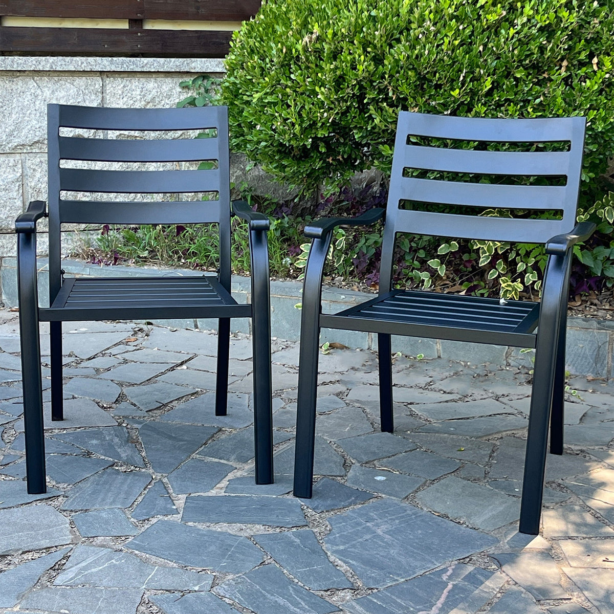 VRSHWO Iron Terrace Dining Chairs, a Set of 2